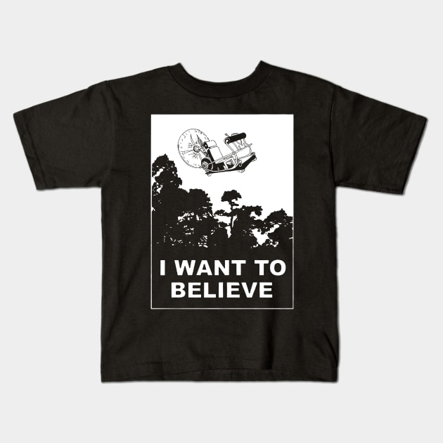 I Want to Believe in Time Machine Kids T-Shirt by Titius